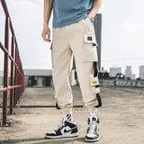 Ribbons Harem Joggers Men Cargo Pants Streetwear 2021 Hip Hop Casual Pockets Track Pants Male Harajuku Fashion Trousers aidase-shop