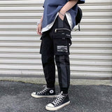 Ribbons Harem Joggers Men Cargo Pants Streetwear 2021 Hip Hop Casual Pockets Track Pants Male Harajuku Fashion Trousers aidase-shop