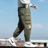 Ribbons Harem Joggers Men Cargo Pants Streetwear 2021 Hip Hop Casual Pockets Track Pants Male Harajuku Fashion Trousers aidase-shop