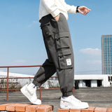 Ribbons Harem Joggers Men Cargo Pants Streetwear 2021 Hip Hop Casual Pockets Track Pants Male Harajuku Fashion Trousers aidase-shop