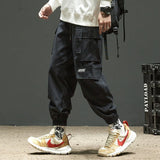 Ribbons Harem Joggers Men Cargo Pants Streetwear 2021 Hip Hop Casual Pockets Track Pants Male Harajuku Fashion Trousers aidase-shop