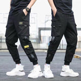 Ribbons Harem Joggers Men Cargo Pants Streetwear 2021 Hip Hop Casual Pockets Track Pants Male Harajuku Fashion Trousers aidase-shop