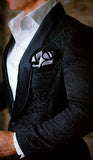Aidase 2022 Custom size Jacquard Groomsmen white Groom Tuxedos Shawl Lapel Men Suits Wedding Prom Best Man Blazer Jacket with Pants Set aidase-shop