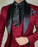 Aidase 2022 Custom size Jacquard Groomsmen white Groom Tuxedos Shawl Lapel Men Suits Wedding Prom Best Man Blazer Jacket with Pants Set aidase-shop