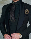 Aidase 2022 Custom size Jacquard Groomsmen white Groom Tuxedos Shawl Lapel Men Suits Wedding Prom Best Man Blazer Jacket with Pants Set aidase-shop