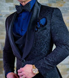 Aidase 2022 Custom size Jacquard Groomsmen white Groom Tuxedos Shawl Lapel Men Suits Wedding Prom Best Man Blazer Jacket with Pants Set aidase-shop