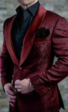 Aidase 2022 Custom size Jacquard Groomsmen white Groom Tuxedos Shawl Lapel Men Suits Wedding Prom Best Man Blazer Jacket with Pants Set aidase-shop