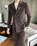 Aidase Elegant Wine Red Suits Mens Velvet Luxury Suits For Mens Groom Wedding Velour Suits Gentlemen Dress 2 pcs Flannel Green Burgundy aidase-shop