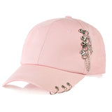 Aidase Spring Fashion Brand Street Adjustable Lovely Embroidery Hat Cat Ears Snapback Cap Boy Girl Pearl Baseball Cap aidase-shop