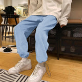 Aidase Man Casual Tie Leg Straight Pants Woman Corduroy Solid Color Oversize Trousers Man Warm Korean Streetwear Pants aidase-shop