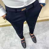 Aidase Spring 2021 Men Pants Korean Slim Fit Men Casual Ankle Length Pants Streetwear Men High Quality Black Gray Dress Suit Pant Man aidase-shop