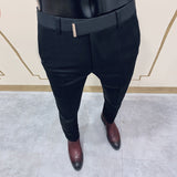 Aidase Spring 2021 Men Pants Korean Slim Fit Men Casual Ankle Length Pants Streetwear Men High Quality Black Gray Dress Suit Pant Man aidase-shop
