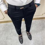 Aidase Spring 2021 Men Pants Korean Slim Fit Men Casual Ankle Length Pants Streetwear Men High Quality Black Gray Dress Suit Pant Man aidase-shop