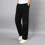 Summer Men's Khaki Pants Large Size Straight Fit Big Sizes 5XL Side Pockets Wide Leg Cotton Black Cargo Pants Work Trousers Male aidase-shop