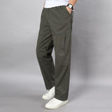 Summer Men's Khaki Pants Large Size Straight Fit Big Sizes 5XL Side Pockets Wide Leg Cotton Black Cargo Pants Work Trousers Male aidase-shop