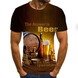 Beer 3D Printed T Shirt Men Funny Novelty T-shirt O-neck Short Sleeve Tops 2021 Summer Unisex Fashion Street Outfit Clothing aidase-shop