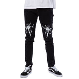 Men Black Washed Jeans 2021 New Fashion Personality Biker Slim Denim Pants Retro Trousers Skull Printed Design Street Jeans aidase-shop