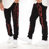 Men Black Washed Jeans 2021 New Fashion Personality Biker Slim Denim Pants Retro Trousers Skull Printed Design Street Jeans aidase-shop