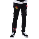 Men Black Washed Jeans 2021 New Fashion Personality Biker Slim Denim Pants Retro Trousers Skull Printed Design Street Jeans aidase-shop