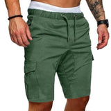 Shorts Men Cotton Bermuda Male Summer Military Style Straight Work Pocket Lace Up Short Trousers Casual Vintage Shorts aidase-shop
