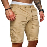 Shorts Men Cotton Bermuda Male Summer Military Style Straight Work Pocket Lace Up Short Trousers Casual Vintage Shorts aidase-shop