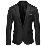 Men Slim Fit Office Blazer Jacket Fashion Solid Mens Suit Jacket Wedding Dress Coat Casual Business Male Suit Coat aidase-shop
