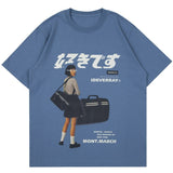 Hip Hop Streetwear Harajuku T Shirt Girl Japanese Kanji Print Tshirt Men Summer Short Sleeve Cotton Loose oversized T-Shirt