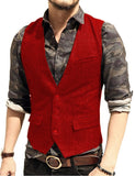 Aidase Army Green Mans Suit Vest Waistcoat V Neck Wool Herringbone Tweed Waistcoat Jacket Slim Fit Gilet Casual Groomman For Wedding aidase-shop
