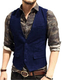 Aidase Army Green Mans Suit Vest Waistcoat V Neck Wool Herringbone Tweed Waistcoat Jacket Slim Fit Gilet Casual Groomman For Wedding aidase-shop