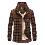 Aidase Men's Plaid Warm Jacket Fleece Thick Army  Coat 2020 Autumn Winter Jacket Men Slim Fit Clothing Mens Brand Clothing aidase-shop