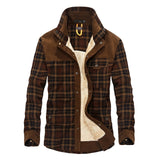 Aidase Men's Plaid Warm Jacket Fleece Thick Army  Coat 2020 Autumn Winter Jacket Men Slim Fit Clothing Mens Brand Clothing aidase-shop