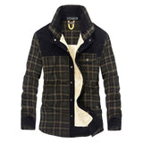 Aidase Men's Plaid Warm Jacket Fleece Thick Army  Coat 2020 Autumn Winter Jacket Men Slim Fit Clothing Mens Brand Clothing aidase-shop