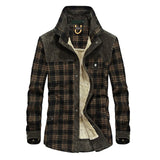 Aidase Men's Plaid Warm Jacket Fleece Thick Army  Coat 2020 Autumn Winter Jacket Men Slim Fit Clothing Mens Brand Clothing aidase-shop