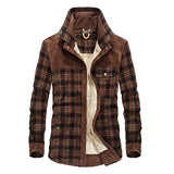Aidase Men's Plaid Warm Jacket Fleece Thick Army  Coat 2020 Autumn Winter Jacket Men Slim Fit Clothing Mens Brand Clothing aidase-shop