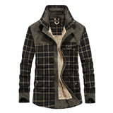 Aidase Men's Plaid Warm Jacket Fleece Thick Army  Coat 2020 Autumn Winter Jacket Men Slim Fit Clothing Mens Brand Clothing aidase-shop
