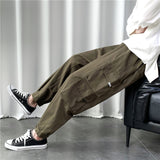 Ribbons Harem Joggers Men Cargo Pants Streetwear 2021 Hip Hop Casual Pockets Track Pants Male Harajuku Fashion Trousers aidase-shop