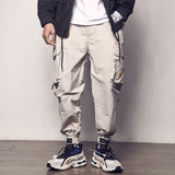 Ribbons Harem Joggers Men Cargo Pants Streetwear 2021 Hip Hop Casual Pockets Track Pants Male Harajuku Fashion Trousers aidase-shop