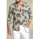 Aidase 2022  Hot Sale  European American Men's Clothing Casual  Fashion Printed Shirt Single-Breasted Cardigan Long Sleeve Shirt Men aidase-shop