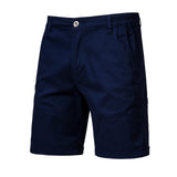 2021 New Summer 100% Cotton Solid Shorts Men High Quality Casual Business Social Elastic Waist Men Shorts 10 Colors Beach Shorts aidase-shop