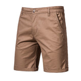 2021 New Summer 100% Cotton Solid Shorts Men High Quality Casual Business Social Elastic Waist Men Shorts 10 Colors Beach Shorts aidase-shop