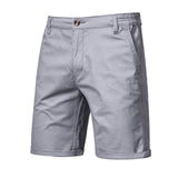 2021 New Summer 100% Cotton Solid Shorts Men High Quality Casual Business Social Elastic Waist Men Shorts 10 Colors Beach Shorts aidase-shop