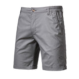 2021 New Summer 100% Cotton Solid Shorts Men High Quality Casual Business Social Elastic Waist Men Shorts 10 Colors Beach Shorts aidase-shop