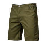 2021 New Summer 100% Cotton Solid Shorts Men High Quality Casual Business Social Elastic Waist Men Shorts 10 Colors Beach Shorts aidase-shop