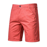 2021 New Summer 100% Cotton Solid Shorts Men High Quality Casual Business Social Elastic Waist Men Shorts 10 Colors Beach Shorts aidase-shop