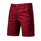 2021 New Summer 100% Cotton Solid Shorts Men High Quality Casual Business Social Elastic Waist Men Shorts 10 Colors Beach Shorts aidase-shop