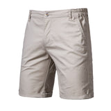 2021 New Summer 100% Cotton Solid Shorts Men High Quality Casual Business Social Elastic Waist Men Shorts 10 Colors Beach Shorts aidase-shop