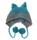 Aidase Cute Fox Ears Beanie Winter Warm 100% Handmade Knit Hat aidase-shop