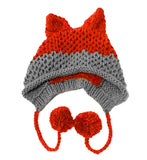Aidase Cute Fox Ears Beanie Winter Warm 100% Handmade Knit Hat aidase-shop