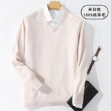 Aidase Super 100% Cashmere Sweater Men Pullover 2022 Autumn Winter Warm Classic V-neck Sweaters Male Jumper Jersey Hombre Pull Homme aidase-shop