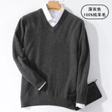 Aidase Super 100% Cashmere Sweater Men Pullover 2022 Autumn Winter Warm Classic V-neck Sweaters Male Jumper Jersey Hombre Pull Homme aidase-shop